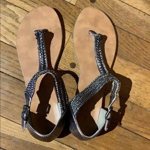 Metallic sandals